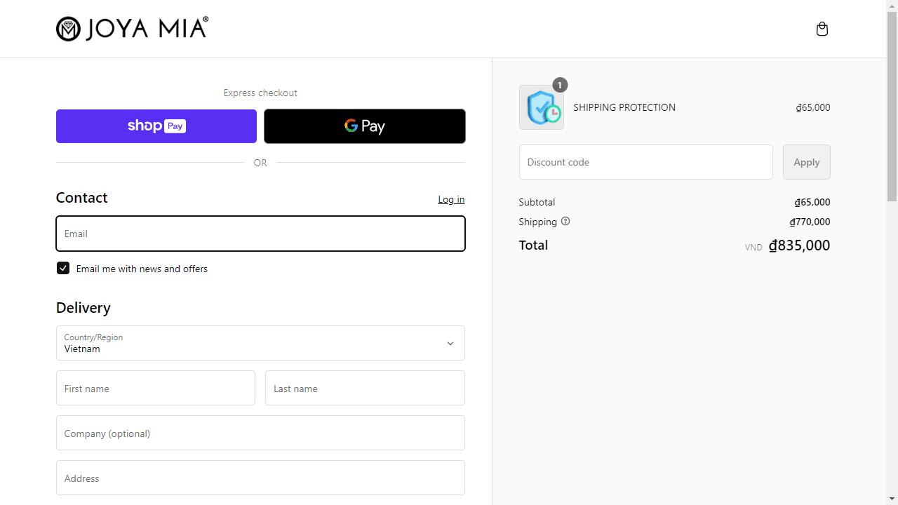 How to apply Joya Mia coupon code